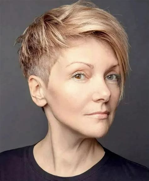Haircut is suitable for either thick or thin hair. . Short asymmetrical haircuts for older ladies